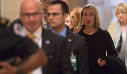 La alta representante de la UE, Federica Mogherini, en Washington.