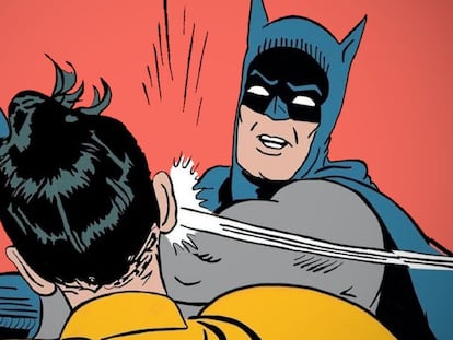 El meme de Batman pegando a Robin