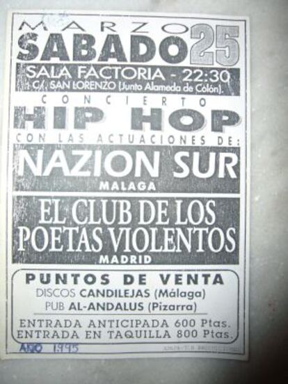 Cartel del concierto de Nazión sur con CPV en 1995.