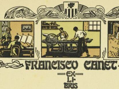 Ex-libris Francisco Canet (1907).