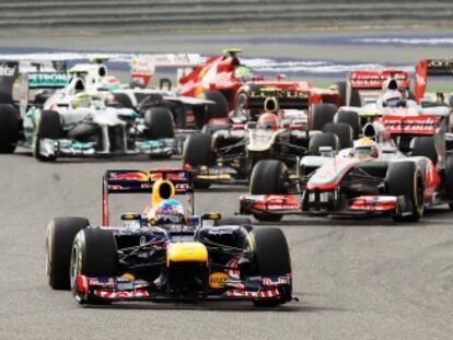 Vettel durante la carrera.