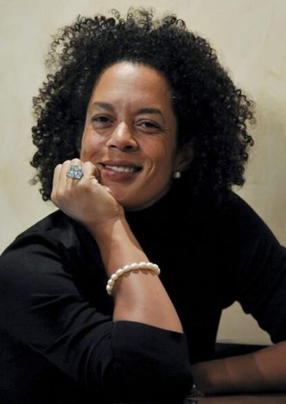 La escritora angloafricana Aminatta Forna, hoy en Madrid.