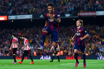 Neymar celebra el segon gol.