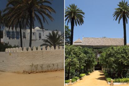 Las Cañas, casa de la duquesa de Alba en Marbella y a la derecha, el palacio de Dueñas en Sevilla.