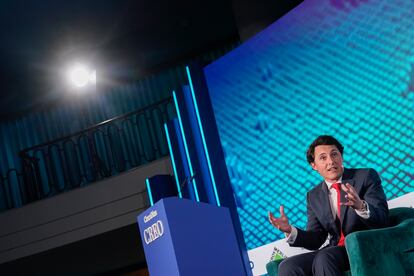 Germán Larrea, subdirector general de Securitas Direct interviene en una conversación del encuentro de CREO 2025 en el Hotel Palace en Madrid.