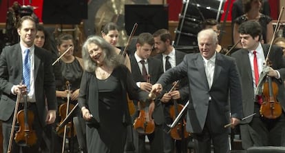 Martha Argerich y Daniel Barenboim, en el Teatro Colón.