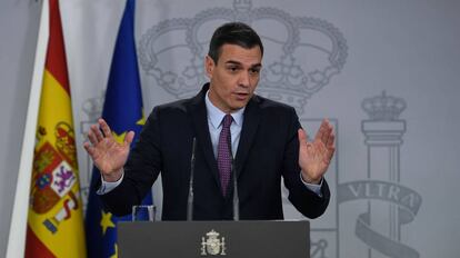 El presidente del Gobierno, Pedro Sánchez, en la Moncloa, el pasado 13 de enero.