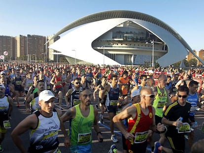 Primeros compases de la Maratón de Valencia en la edición de 2019.