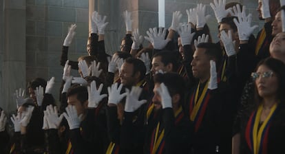 Puesta en escena en lengua de señas de la obra 'Fidelio' de Beethoven.