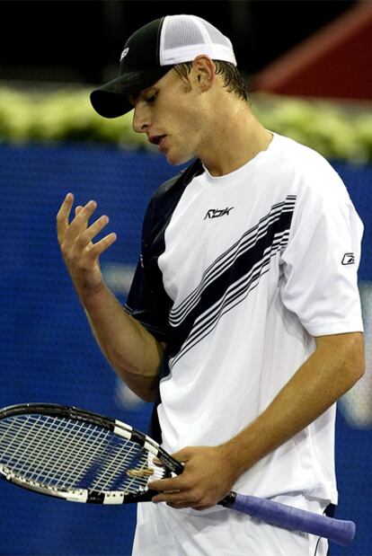 Roddick se lamenta durante un partido del Masters de Madrid.