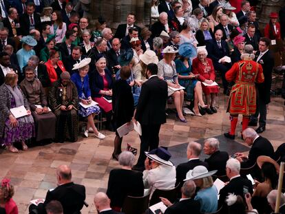 Guests arrive to attend Britain's King Charles and Queen Camilla's coronation ceremony at Westminster Abbey, in London, Britain May 6, 2023. REUTERS/Phil Noble/Pool