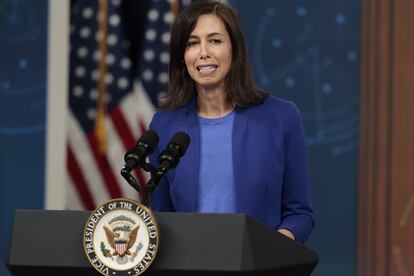 La jefa de la Comisión Federal de Comunicaciones de EE UU, Jessica Rosenworcel, en Washington DC, en febrero pasado.