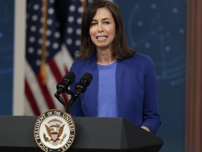 La jefa de la Comisión Federal de Comunicaciones de EE UU, Jessica Rosenworcel, en Washington DC, en febrero pasado.