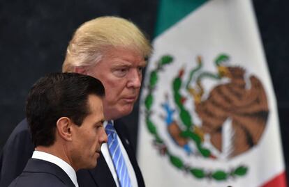 Peña Nieto y Trump durante la comperecencia de ambos ante la prensa.
