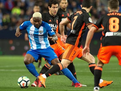 Ideye, autor del gol del Málaga.