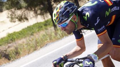 Valverde durante la segunda etapa de la Vuelta