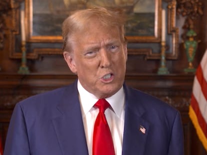 El candidato presidencial republicano Donald Trump en una captura de pantalla de su vídeo sobre sus posiciones en torno al derecho al aborto