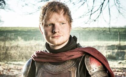 Ed Sheeran, caracterizado para el rodaje de 'Juego de tronos'.-