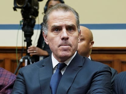 Hunter Biden, son of the president of the United States, Joe Biden, in a surprise appearance in Congress on January 10.