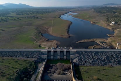 Estado del embalse de Sierra Boyera, en la localidad cordobesa de Belmez, a finales de noviembre de 2023.