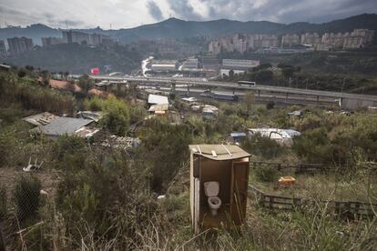 Un lavabo instal·lat al Turó de Montcada.