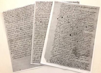 Copias de las cartas del padre Graña y la vecina de la parroquia