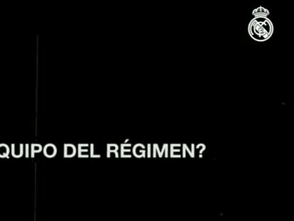 La pregunta que aparece sobreimpresionada en el vídeo del Real Madrid.