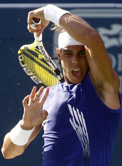 Rafa Nadal, en un momento del partido contra Jesse Levine