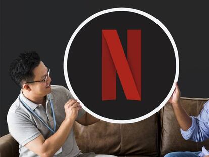 Logo Netflix en un círculo