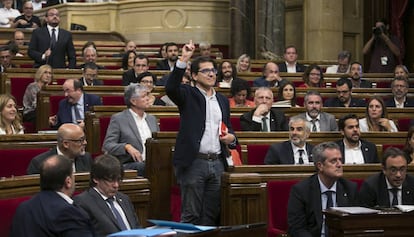 Pleno sobre la Ley del Refer&eacute;ndum en el Parlamento de Catalu&ntilde;a.