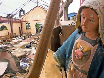 La iglesia de Bojayá, en el Chocó, destruida tras el ataque de las FARC en el año 2002.