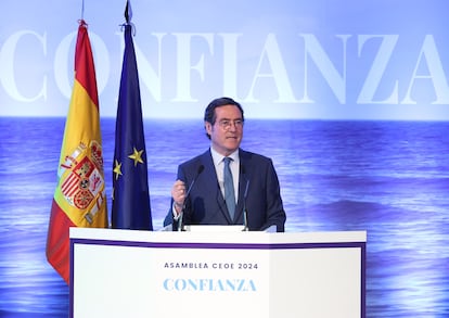 Antonio Garamendi, en la asamblea de CEOE en julio del año pasado.