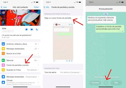 WhatsApp, nuevos fondos de pantalla personalizados.