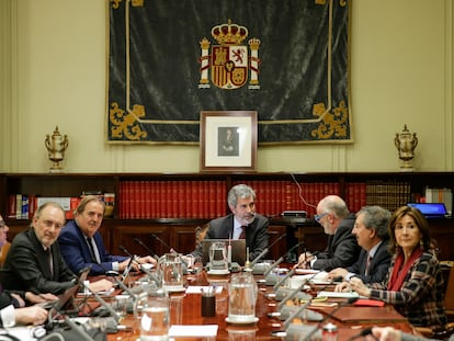 Reunión del pleno del Consejo General del Poder Judicial, en enero de 2020.