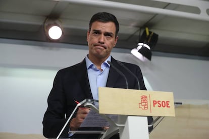 El líder del PSOE, Pedro Sánchez, el lunes pasado en Madrid