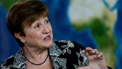 La directora gerente del FMI, Kristalina Georgieva, la semana pasada en São Paulo (Brasil).