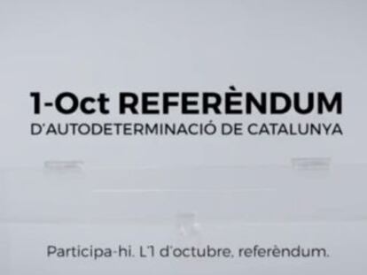 L’espot fa una crida a votar en el referèndum que ahir va convocar el Govern