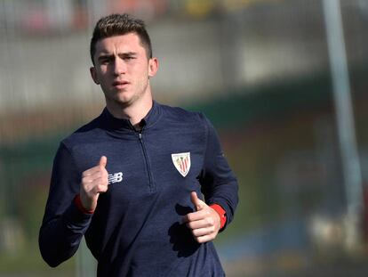 Laporte, em um dos últimos treinos com o Athletic.