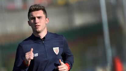 Laporte, em um dos últimos treinos com o Athletic.