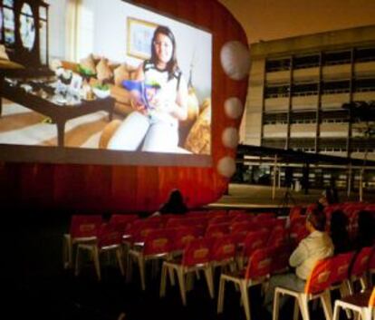 Cinema ao ar livre, parte da programação de 2013.