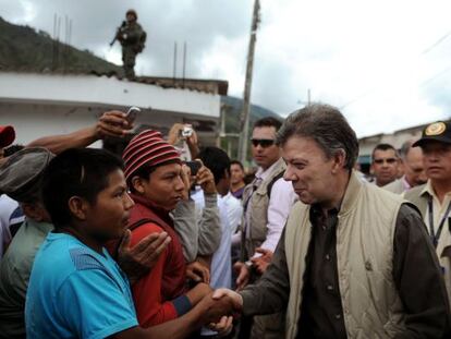 Santos, a su llegada a Torib&iacute;o.