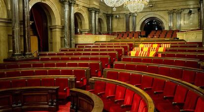 L'hemicicle després del ple celebrat al Parlament divendres.