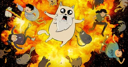Una imagen de la adaptación a serie de 'Exploding Kittens', distribuida por Netflix.