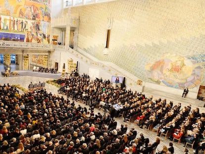 Ceremonia de entrega del Nobel de la Paz 2018.