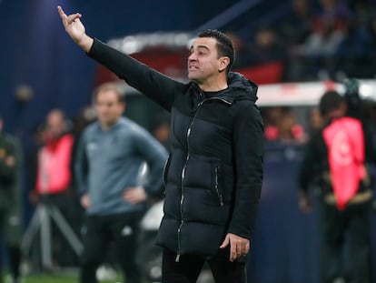 Xavi Hernández, durante la segunda semifinal de la Supercopa contra Osasuna.