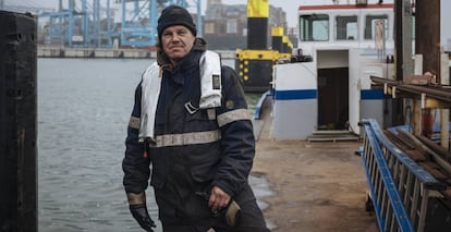 Arnold Seitzringe, de 48 años, en el puerto de Rotterdam.