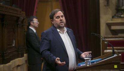 Oriol Junqueras al Parlament de Catalunya.
