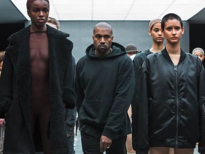 American rapper Kanye West, now known as Ye, during a fashion show for Adidas Originals.