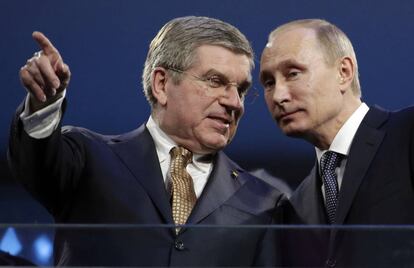 Thomas Bach, president del COI, amb Putin a Sochi 2014.