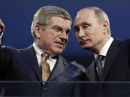 Thomas Bach, president del COI, amb Putin a Sochi 2014.